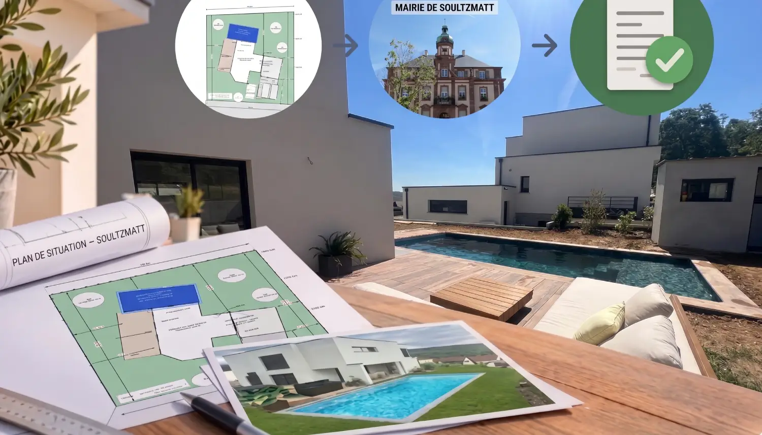 Déclaration préalable de travaux pour construction d'une piscine béton