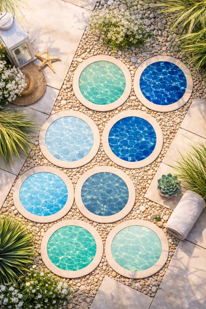 Illustration des différents coloris disponibles pour la coque de votre piscine