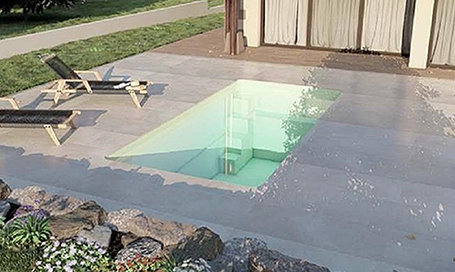 Piscine coque enterrée, modèle APOLLINE, surface 10 m²