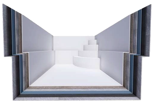 Structure interne d'une piscine coque